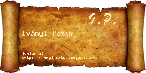 Iványi Petur névjegykártya
